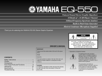 Yamaha EQ-550 - Owners Manual